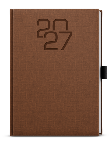 Denní diář - David - Fabric - A5 - hnědá