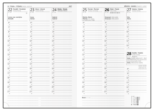 Týdenní diář - Oskar - Vivella - A5 - okrová  