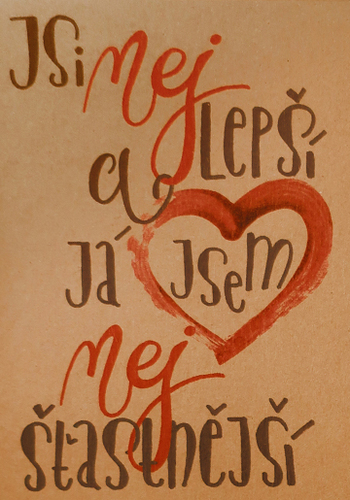 Přáníčko BeBechy - recyklovaný papír - Jsi nej