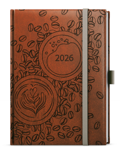 Denní diář - Adam - Vivella extra - B6 - hnědá - Káva