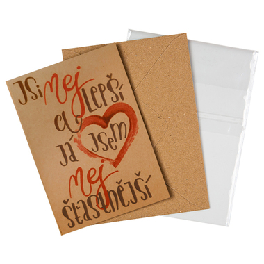 Přáníčko BeBechy - recyklovaný papír - Jsi nej