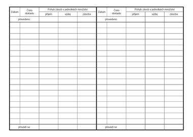 Skladová karta zásob A5 /oboustr./