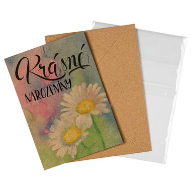 Přáníčko BeBechy – recyklovaný papír - Narozeninové