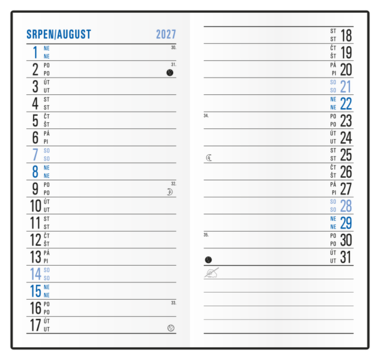 Měsíční diář - Diana - PVC - černá