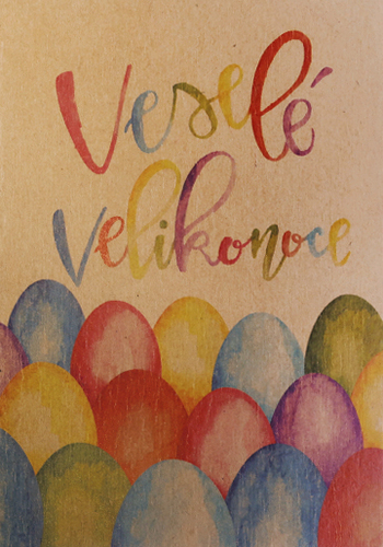 Přáníčko BeBechy - recyklovaný papír - Velikonoce