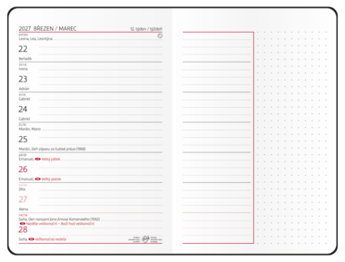 18měsíční týdenní diář - Lungo - B6 - Květy