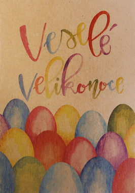 Přáníčko BeBechy - recyklovaný papír - Velikonoce