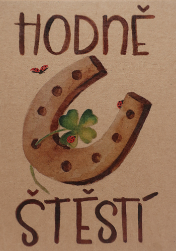 Přáníčko BeBechy – recyklovaný papír - Podkova