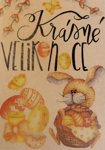 Přáníčko BeBechy - recyklovaný papír - Zajíc