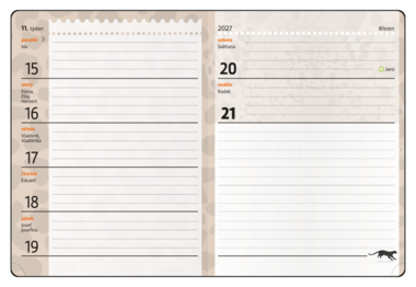 Týdenní diář - Student - V8 - lamino - kapesní - Leopard