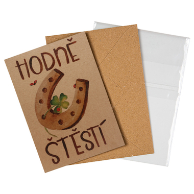 Přáníčko BeBechy – recyklovaný papír - Podkova