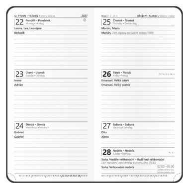 Týdenní diář - Jakub - Nora - kapesní - červená