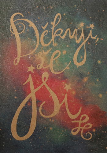 Přáníčko BeBechy - recyklovaný papír - Děkuji