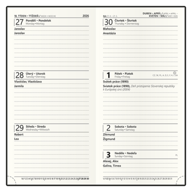 Týdenní diář - Jakub - Wood - kapesní - hnědá