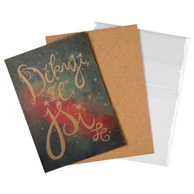 Přáníčko BeBechy - recyklovaný papír - Děkuji