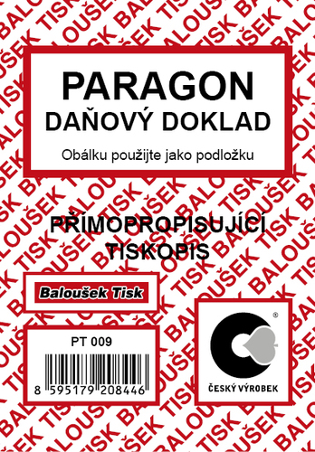 Paragon - daňový doklad A7 - EET
