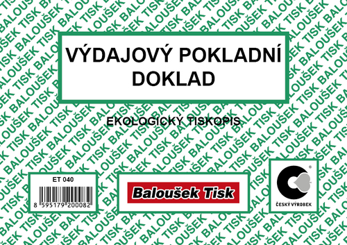 Výdajový pokladní doklad A6
