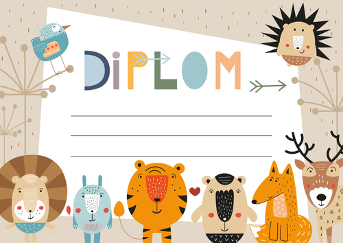 Diplom A4 - Zvířátka