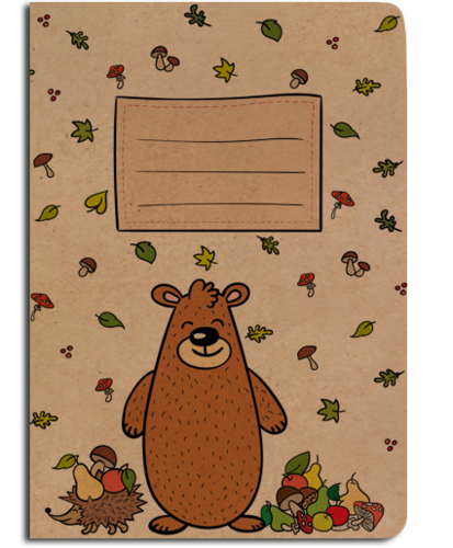 Sešit linkovaný - A5 - kraft - Medvěd
