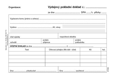 Výdajový pokl.dokl. i pro pod.účet. A6
