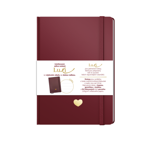 Notes Luxi linky - A5 - lamino - bordó