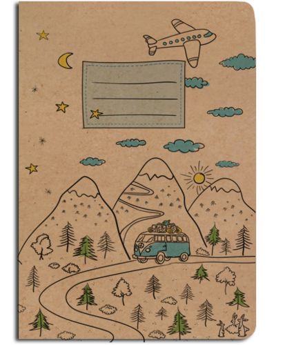 Sešit linkovaný - A5 - kraft - Hory