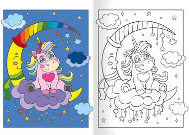 Omalovánka - A4 - se samolepkami - Jednorožci