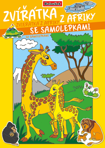 Omalovánka - A4 - se samolepkami - Zvířátka z Afriky