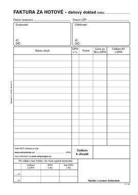 Faktura za hotové-daňový dok.A5 - EET