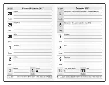 Týdenní diář - Gustav - PVC - modrá