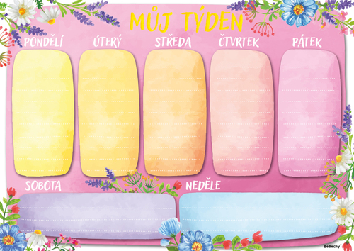 Týdenní plánovač A4 - Barevný