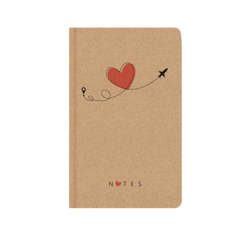 Notes tečkovaný - A5 - kraft - Letadlo