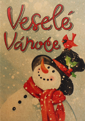 Přáníčko BeBechy - recyklovaný papír - Vánoce