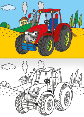 Omalovánka - A5 - Bagry a traktory