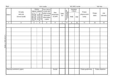 Záznam o provozu os.voz. A5 /stazka/