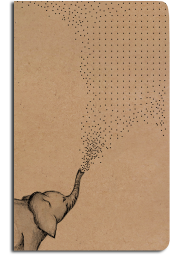 Notes tečkovaný - A5 - kraft - slon