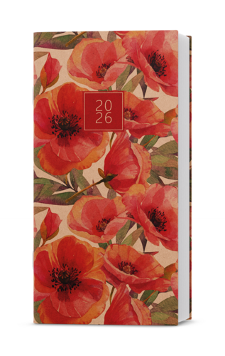 Měsíční diář - Halina - kraft - Květiny